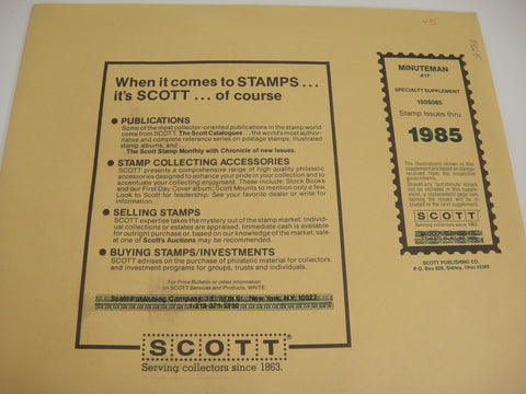 Scott 1985 US Minuteman Stamp Supplement 17 United States 180S085 NOS