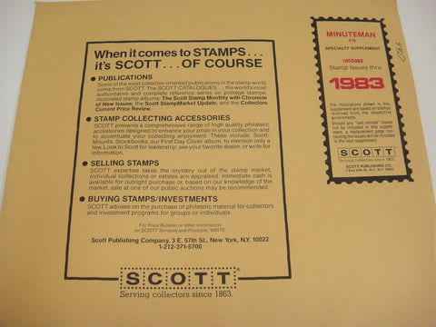 Scott 1983 US Minuteman Stamp Supplement 15 United States 180S083