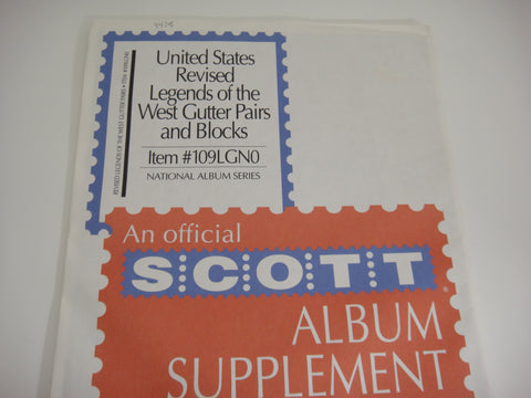 Scott United States Revised Legends of West Gutter Pairs and Blocks 109LGN0