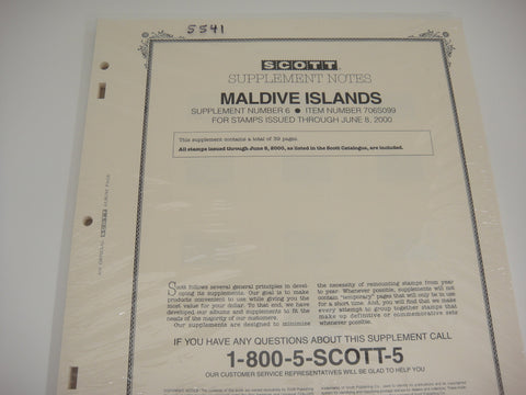 Scott 1999 Maldive Islands Stamp Album Supplement 6 706S099