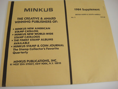 Minkus 1984 British North & South America Album Supplement #5 NOS