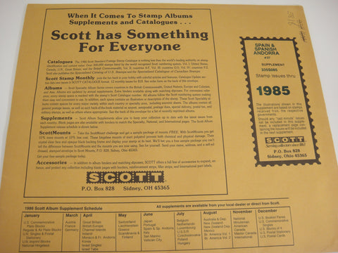 Scott 1985 Spain and Spanish Andorra Specialty Stamp Supplement 37 335S085