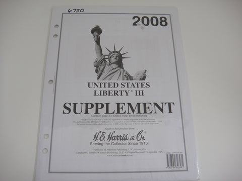 Harris 2008 United States Liberty III Stamp Supplement Postal Stationery