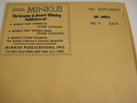 Minkus 1976 British America Stamp Album Supplement 17 NOS