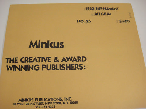 Minkus 1985 Belgium Stamp Album Supplement 26 New Old Stock