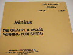 Minkus 1985 Belgium Stamp Album Supplement 26 New Old Stock
