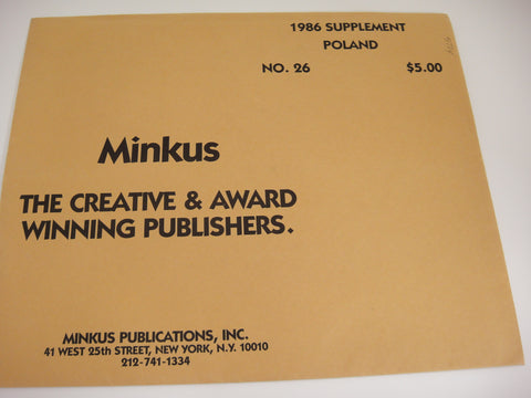 Minkus 1986 Poland Stamp Album Supplement 26 New Old Stock