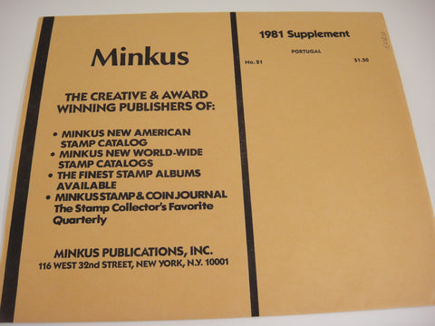 Minkus 1981 Portugal Stamp Album Supplement 21 New Old Stock