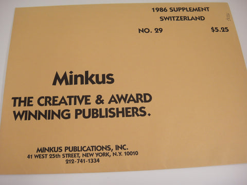 Minkus 1986 Switzerland Stamp Album Supplement 29 NOS