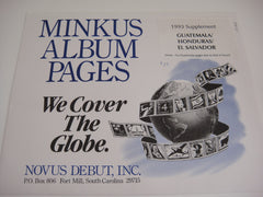 Minkus 1993 Guatemala Honduras El Salvador Stamp Album Supplement NOS