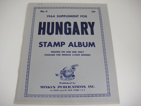 Minkus 1964 Hungary Stamp Album Supplement 3 NOS