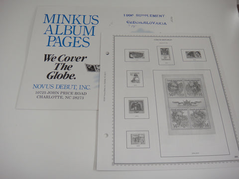 Minkus 1996 Czechoslovakia Stamp Album Supplement NOS