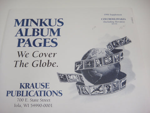 Minkus 1998 Czechoslovakia Stamp Album Supplement MCZ98  NOS