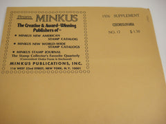 Minkus 1976 Czechoslovakia Stamp Album Supplement 17 NOS