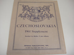 Minkus 1961 Czechoslovakia Stamp Album Supplement 2 NOS