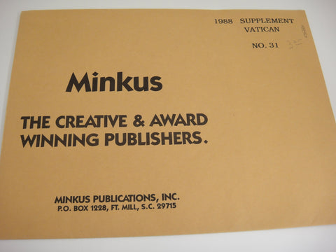 Minkus 1988 Vatican Stamp Album Supplement 31 NOS