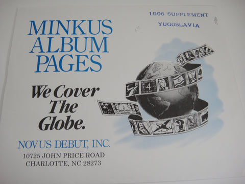 Minkus 1996 Yugoslavia Stamp Album Supplement NOS