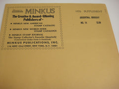 Minkus 1976 Argentina & Uruguay Stamp Album Supplement 14 NOS