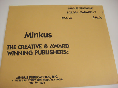 Minkus 1985 Bolivia Paraguay Stamp Supplement 23 NOS