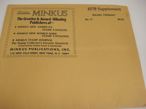 Minkus 1979 Bolivia Paraguay Stamp Supplement 17 NOS