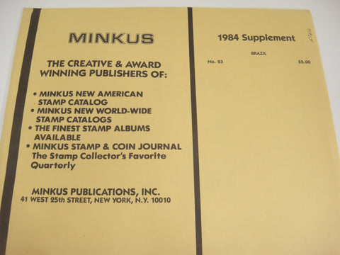 Minkus 1984 Brazil Stamp Supplement 23 NOS