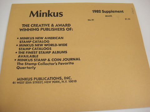 Minkus 1982 Brazil Stamp Supplement 21 NOS