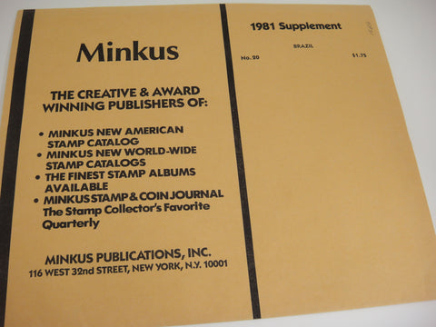 Minkus 1981 Brazil Stamp Supplement 20 NOS