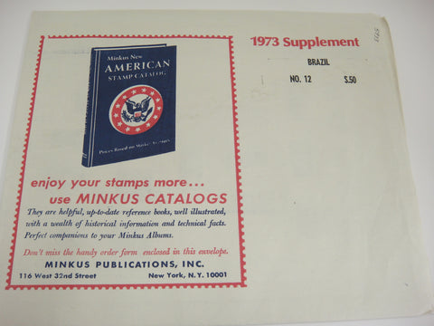 Minkus 1973 Brazil Stamp Supplement 12 NOS