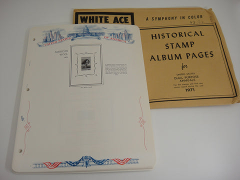 White Ace 1971 Dual Purpose Annuals Stamp & FDC Album Supplement NOS