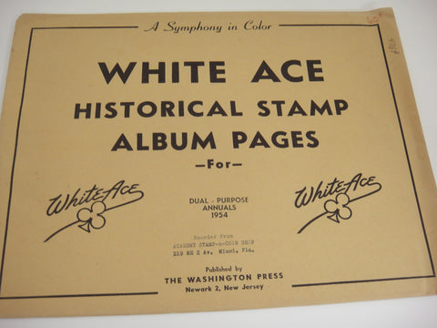 White Ace 1954 Dual Purpose Annuals Stamp & FDC Album Supplement NOS