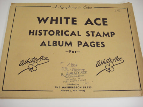 White Ace 1952 Dual Purpose Annuals Stamps & FDCs Supplement United States