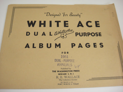 White Ace 1951 Dual Purpose Annuals Stamps & FDCs Supplement United States