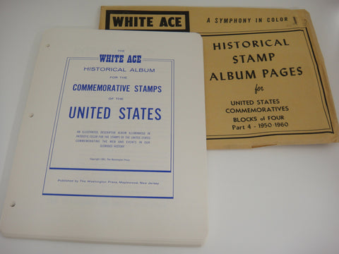 White Ace 1950-1960 Commemoratives Blocks of 4 Part Four NOS