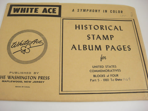 White Ace 1961-1964 Commemoratives Blocks of 4 Part Five NOS