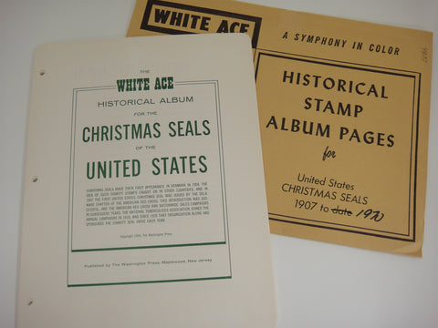 White Ace 1907-1970 US Christmas Seals Stamps Album Supplement NOS
