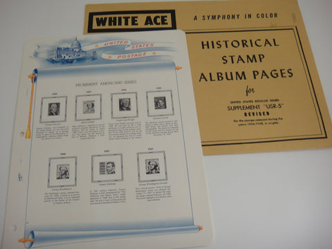 White Ace 1964-1968 Regular Issue Singles Stamp Supplement United States USR-5