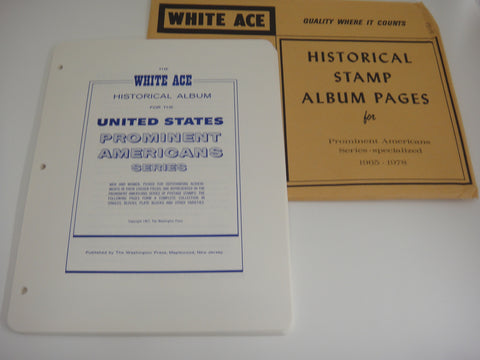 White Ace 1965-1978 Prominent Americans Series Stamp Supplement NOS