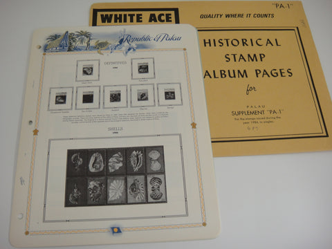 White Ace 1984 Palau Singles Stamp Album Supplement PA-1 NOS