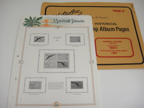 White Ace 1987 Marshall Islands Singles Stamp Album Supplement MAR-3 NOS