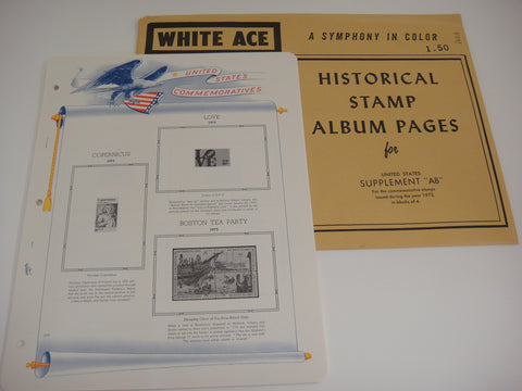 White Ace 1973 US Commemorative Blocks of 4 Stamp Supplement AB NOS