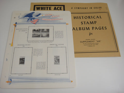 White Ace 1969 US Commemorative Blocks of 4 Stamp Supplement WB NOS