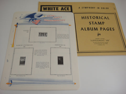 White Ace 1968 US Commemorative Blocks of 4 Stamp Supplement VB NOS