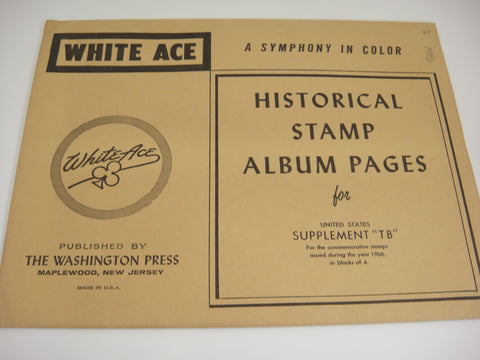 White Ace 1966 US Commemorative Blocks of 4 Stamp Supplement TB NOS