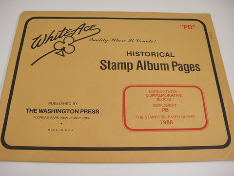 White Ace 1988 Commemorative Blocks Album Supplement United States PB