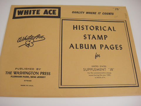 White Ace 1982 Commemorative Blocks of 4 Album Supplement United States JB NOS