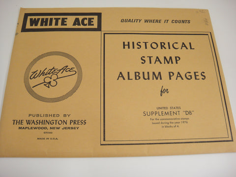 White Ace 1976 Commemorative Blocks of 4 Album Supplement United States DB