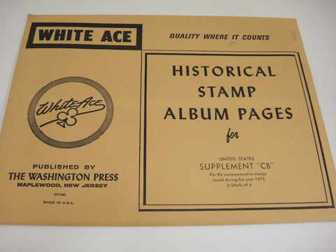 White Ace 1975 Commemorative Blocks of 4 Album Supplement United States CB