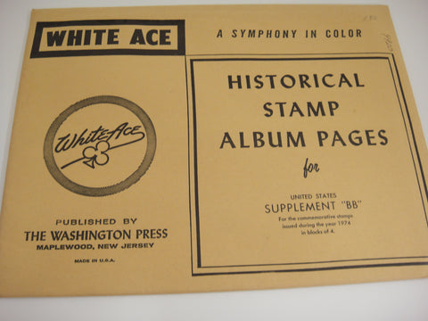 White Ace 1974 Commemorative Blocks of 4 Album Supplement United States BB