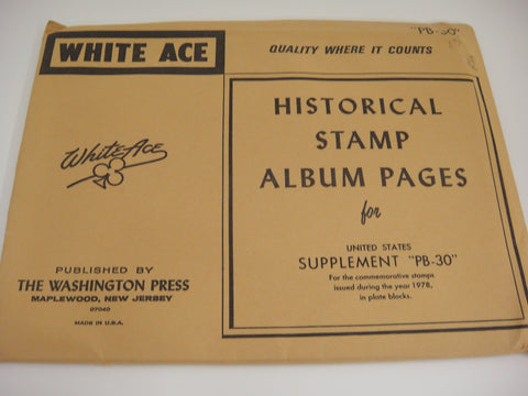 White Ace 1976 US Commemorative Plate Blocks Complete Supplement PB-28 NOS