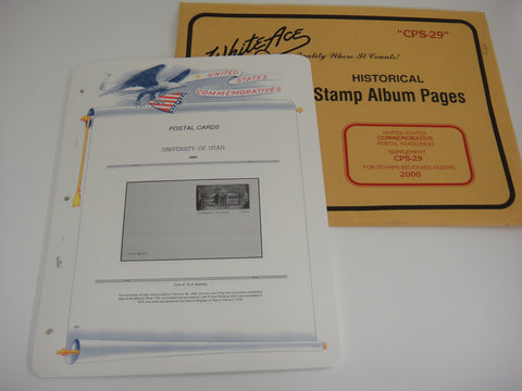 White Ace 2000 US Commemorative Postal Stationery Supplement CPS-29 NOS